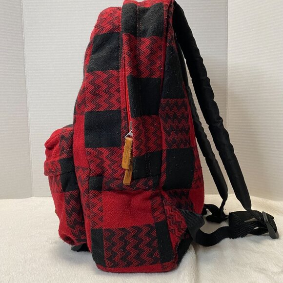 Vans Off the Wall Backpack Plaid Red/Black Old School Back to School - Picture 4 of 8